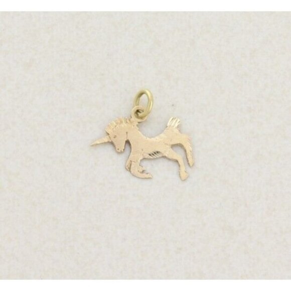 14k Yellow Gold Unicorn Pendant - Picture 1 of 5